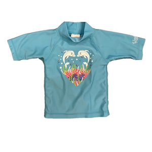 10/20$ UV SKINZ dolphin theme toddler baby rashguard swim top size 12-18m